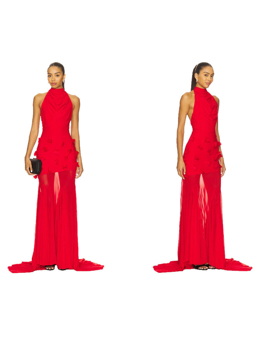 Deme by Gabriella Celeste strapless Gown rosette details Red size M  $440msrp